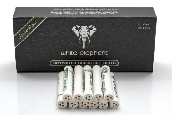 White Elephant Aktivkohlefilter Superflow 6mm 45 Stück