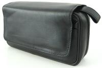 Pfeifentasche Leder schwarz Überschlag für 2 Pfeifen, Zubehör & Tabakbeutel Tasche