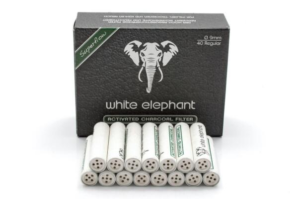 White Elephant Aktivkohlefilter Superflow 9mm 40 Stück