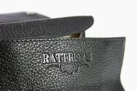 Rattrays Black Knight großer Tabakstellbeutel Feinschnitt Rindleder, Kautschukfutter, Tabakbeutel