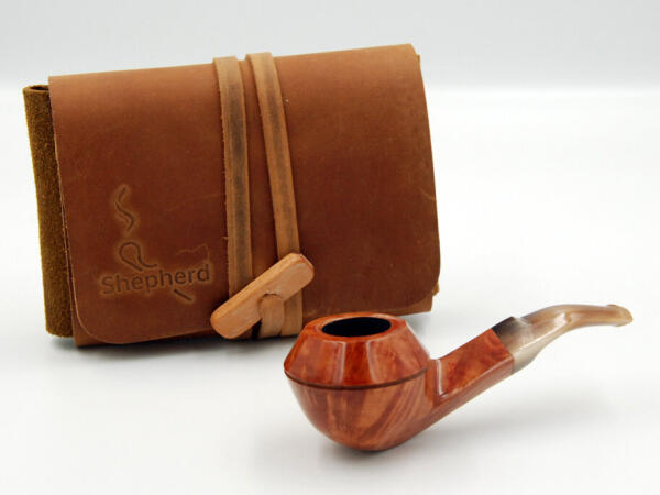 Big Ben Shepherd 472 nature polish - 6mm Pfeife mit Ledertasche