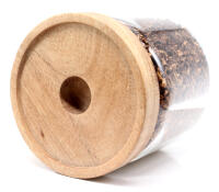 Tabaktopf mit Holzdeckel und Gummiring für 50g Tabak